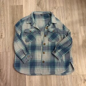 Old Navy Men's Blue Plaid Button-Down Shirt